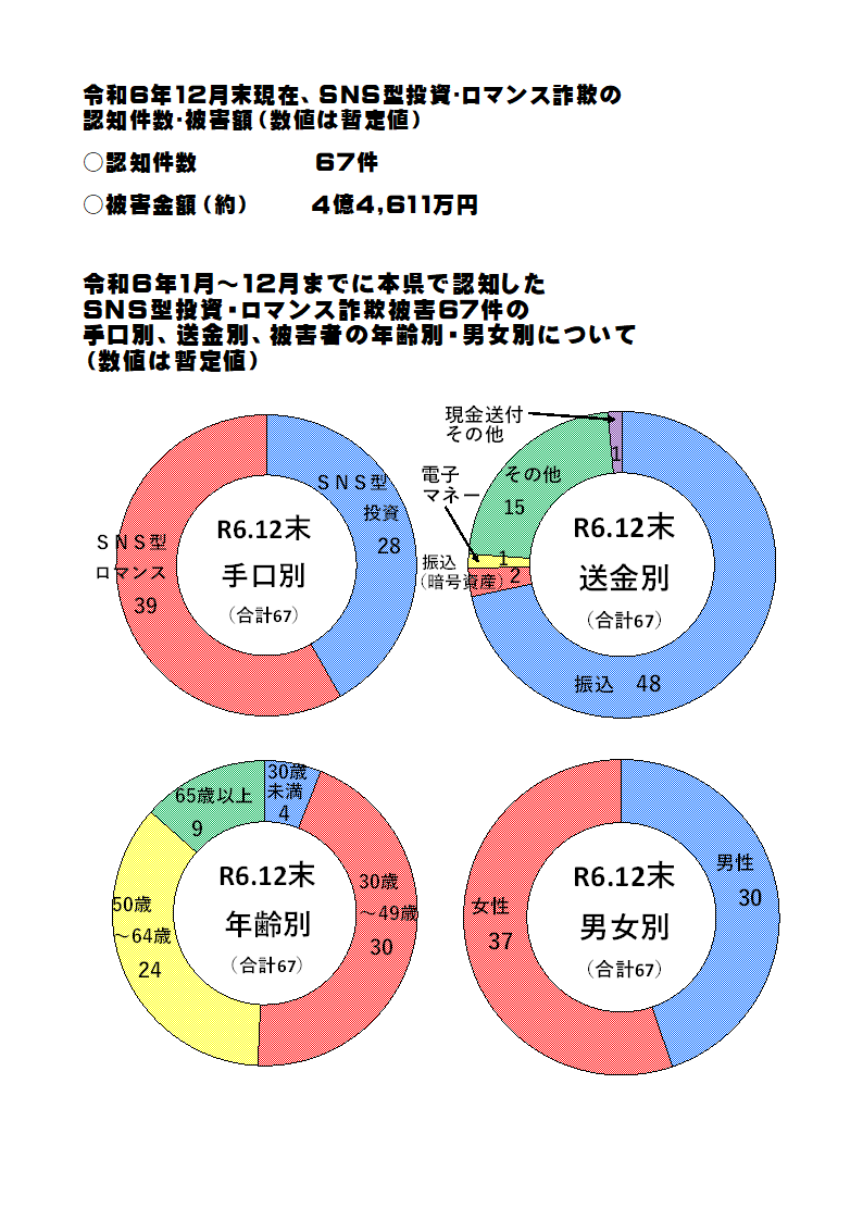 特殊詐欺認知状況（令和６年12月中）