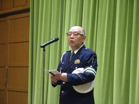 鶴田町での早朝街頭監視